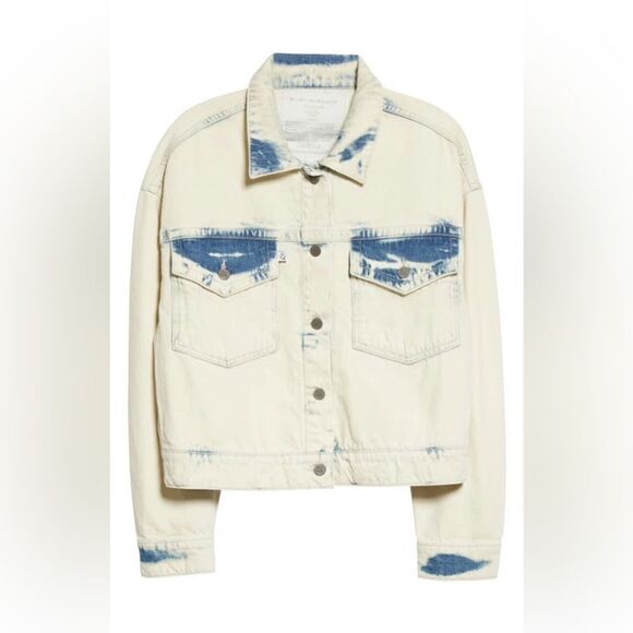 Oak & Acorn Everyday Dip Dye Denim Trucker Jacket Dipped Indigo Small NEW $390 - Picture 4 of 8